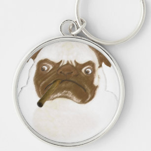 Porte-clés Puggy Grumpy personnalisée avec Cigar