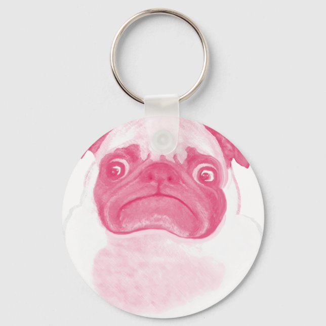 Porte-clés Puggy PINK Grumpy personnalisée (Recto)
