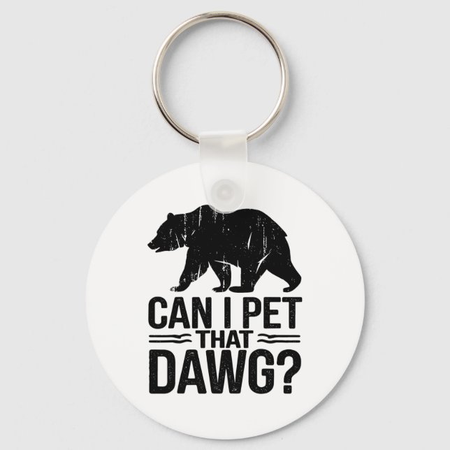 Porte-clés Puis-je caresser ce chien Mème drôle de dague d'ou (Recto)