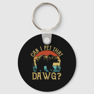 Porte-clés Puis-je caresser ce chien Mème drôle de dague d'ou