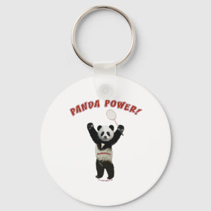 Porte-clés Puissance de panda de badminton