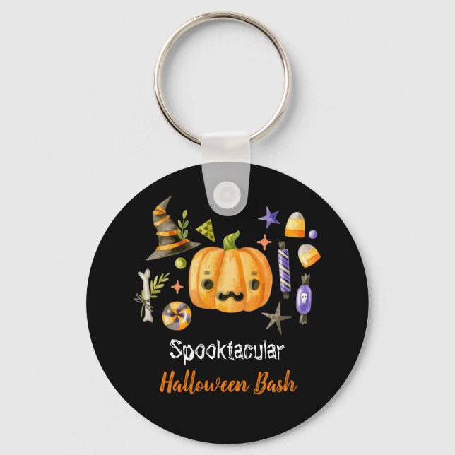 Porte-clés Pumpkin Spooktacular Halloween Bash Party Black (Recto)