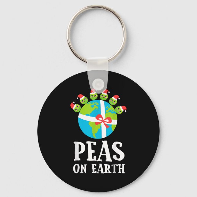 Porte-clés Pun Christmas Sayings Peas On Earth Funny Xmas Gif (Recto)
