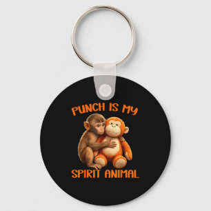 Porte-clés Punch est l'animal spirituel mignon mème du singe