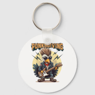 Porte-clés Punksgiving - Drôle Thanksgiving Turkey Punk Rock