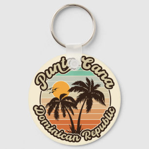 Porte-clés Punta Cana Dominicaine Palm Tree Retro Sunset 80s