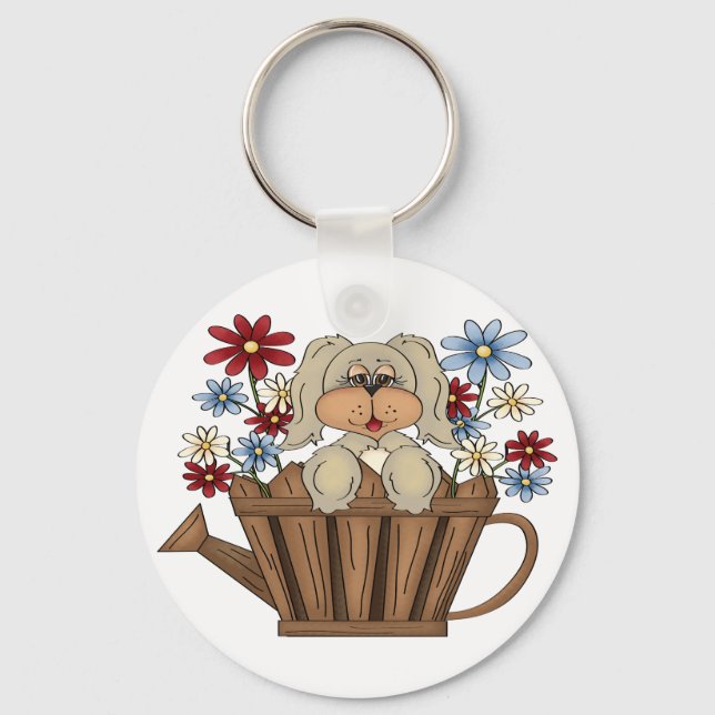 Porte-clés Puppy In A Watering Can Keychain (Recto)