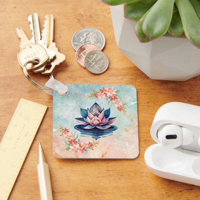 Porte-clés Pureté Décorative, Art Botanique Délicat (Bureau)