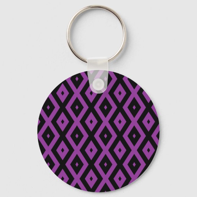Porte-clés Purple and black diamond pattern (Recto)