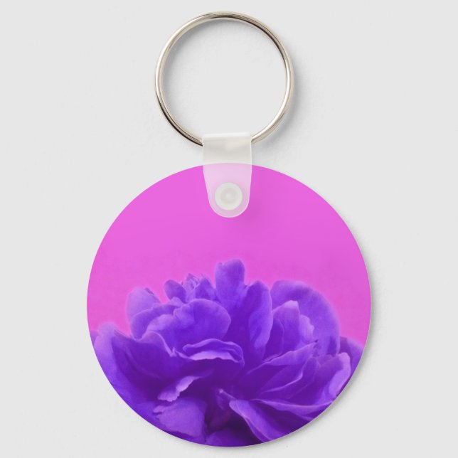 Porte-clés Purple and Raspberry Floral Art (Recto)