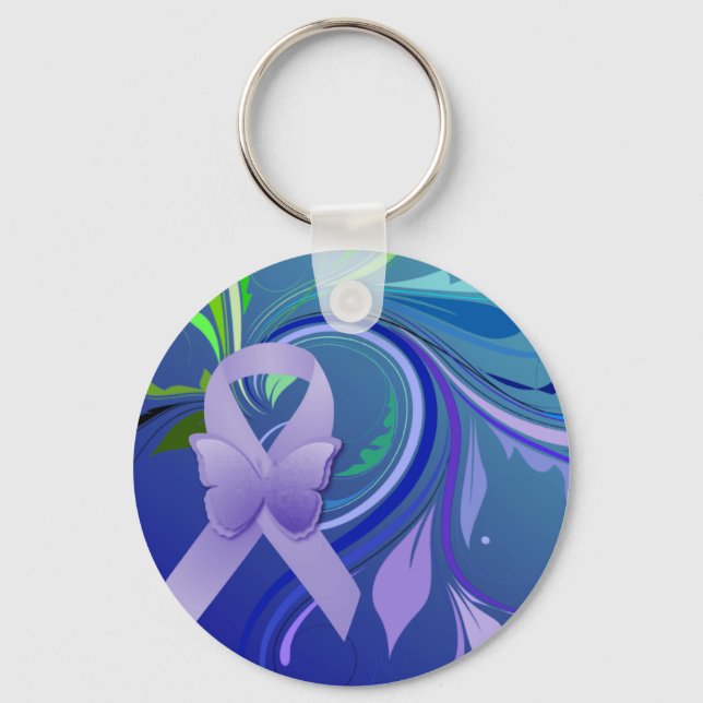 Porte-clés Purple Awareness Ribbon (Recto)