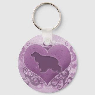 Porte-clés Purple Cocker Spaniel Valentine