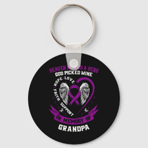 Porte-clés Purple En Mémoire De Mon Grand-Père Cancer Pancréa