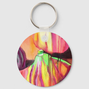 Porte-clés Purple figs original art watercolor drip painting