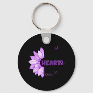 Porte-clés Purple Flower Heart Heimer's Dementia Sensibilisat