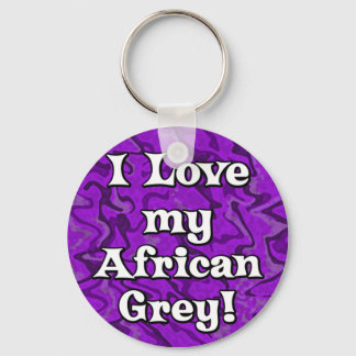 Porte-clés Purple fou J'aime mon Porte - clé gris africain