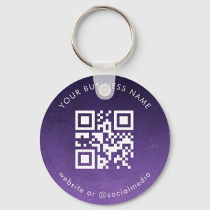 Porte-clés Purple Galaxy Votre Entreprise Personnalisée Qr Co