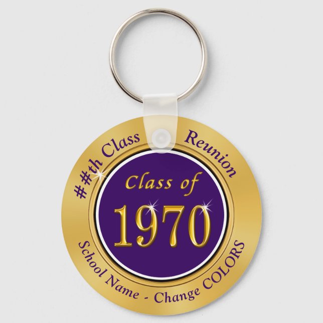 Porte-clés Purple Gold Class of 1970 50th Class Reunion Gift (Recto)