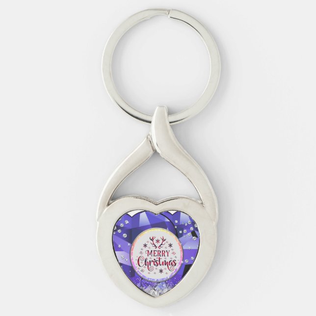 Porte-clés Purple Gorgey Emerald Joyeux Noël (Devant)