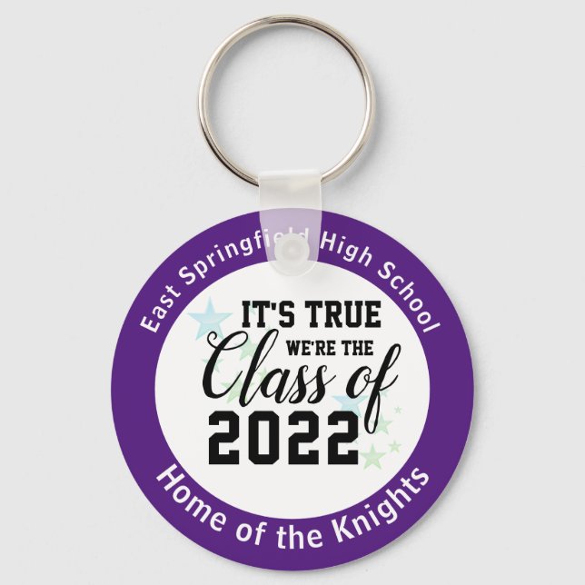 Porte-clés Purple High School Idées Cadeaux de classe supérie (Recto)