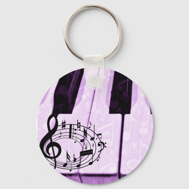 Porte-clés Purple Keys & Music Notes_ (Recto)