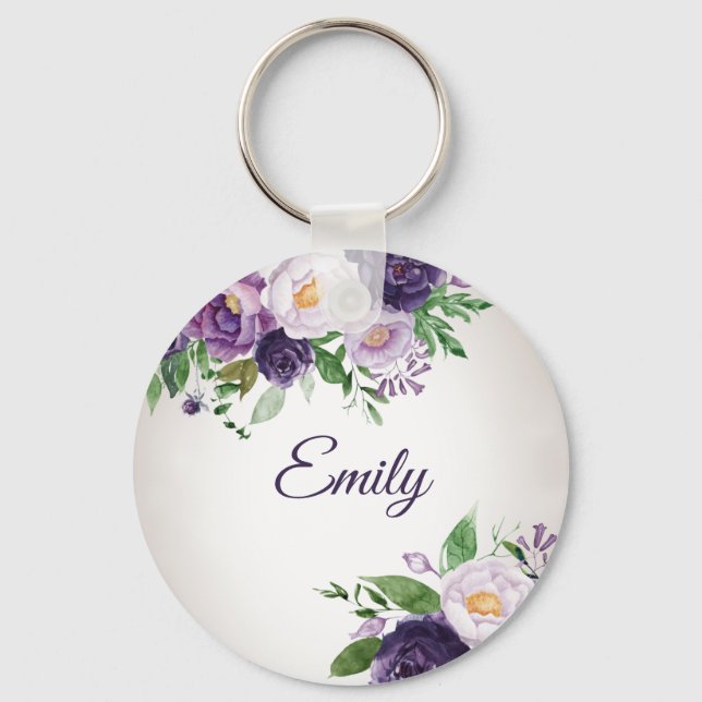 Porte-clés Purple Lavender Greenery Gray  (Recto)