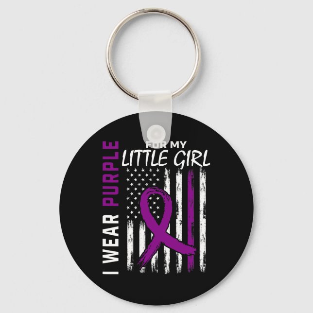 Porte-clés Purple Little Girl Daughter Epilepsy Awareness Ame (Recto)
