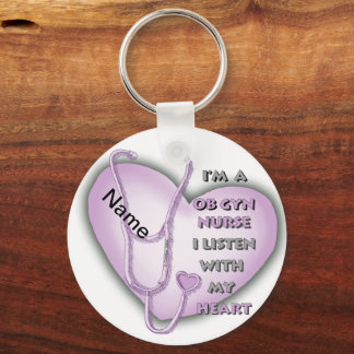 Porte-clés Purple OB Gyn Nurse nom personnalisé Porte - clé