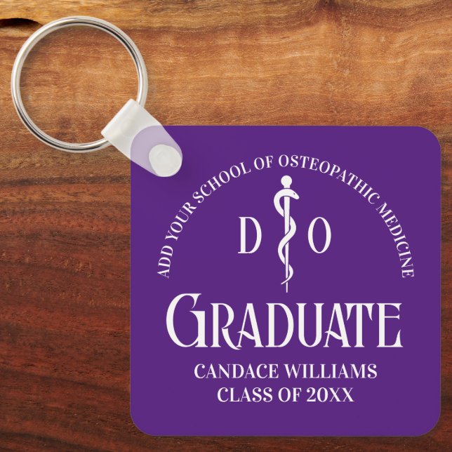Porte-clés Purple Ostéopathic Médicale School Graduation (Recto)