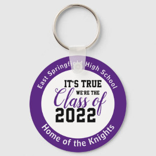 Porte-clés Purple Personalized High School Class de 2022