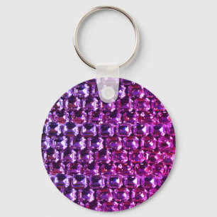 Porte-clés Purple Pink blue diamonds, purple gemstone