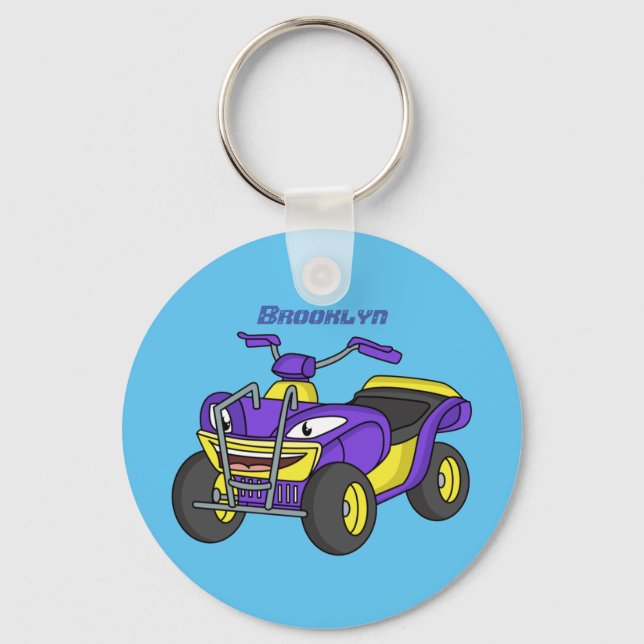 Porte-clés Purple Quad bike cartoon illustration (Recto)