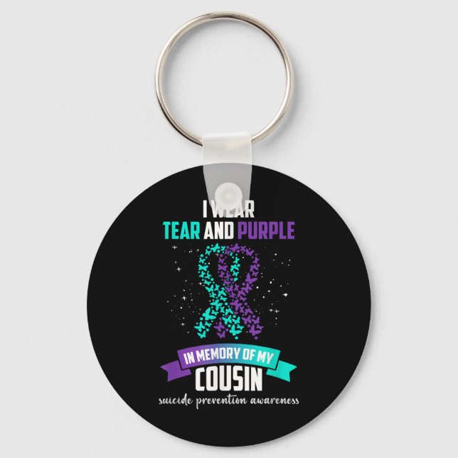 Porte-clés Purple Ribbon Suicide Prevention (Recto)