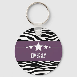 Porte-clés Purple Sassy Star Zebra Porte - clé