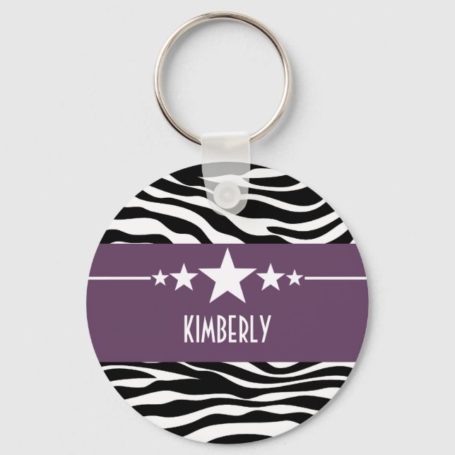 Porte-clés Purple Sassy Star Zebra Porte - clé (Recto)