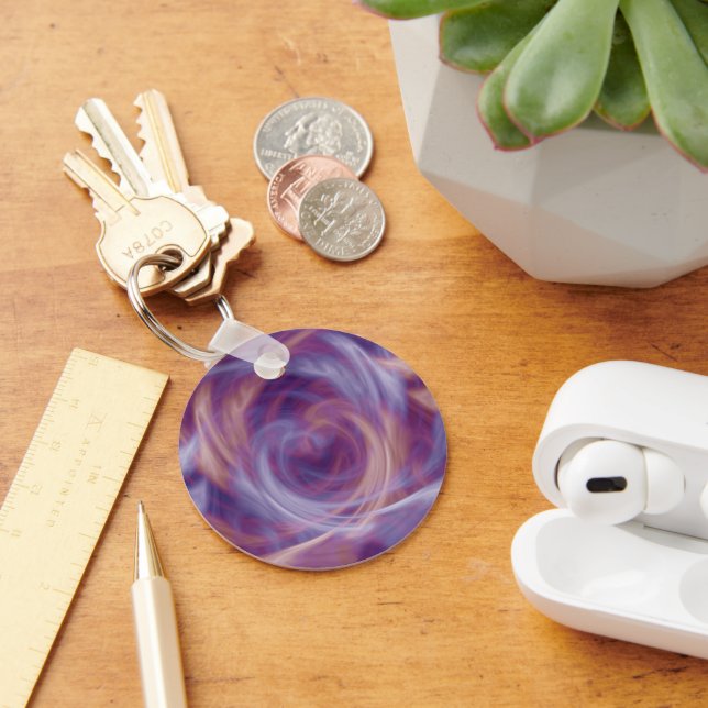 Porte-clés Purple Smoke Basic Round Button Porte - clé (Bureau)