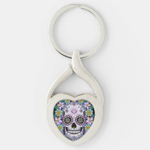 Porte-clés Purple Sugar Skull