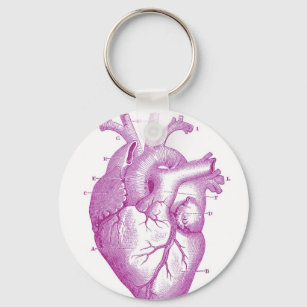 Porte-clés Purple Vintage Heart Anatomy