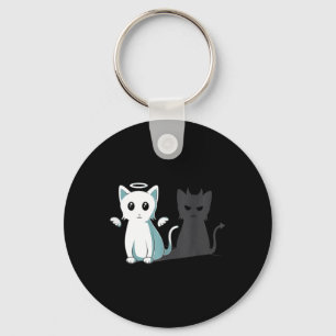 Porte-clés Purr Evil Devil Chat Halloween Happy Chat Angel De