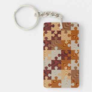 Porte-clés Puzzle de bois Faux