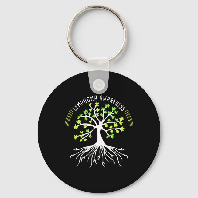 Porte-clés Puzzle de l'arbre de sensibilisation au lymphome  (Recto)