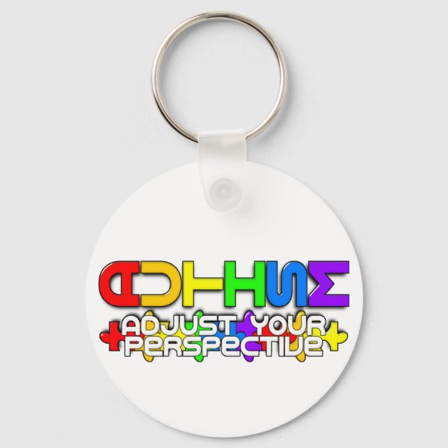 Porte-clés Puzzle de l'autisme arc-en-ciel (Recto)
