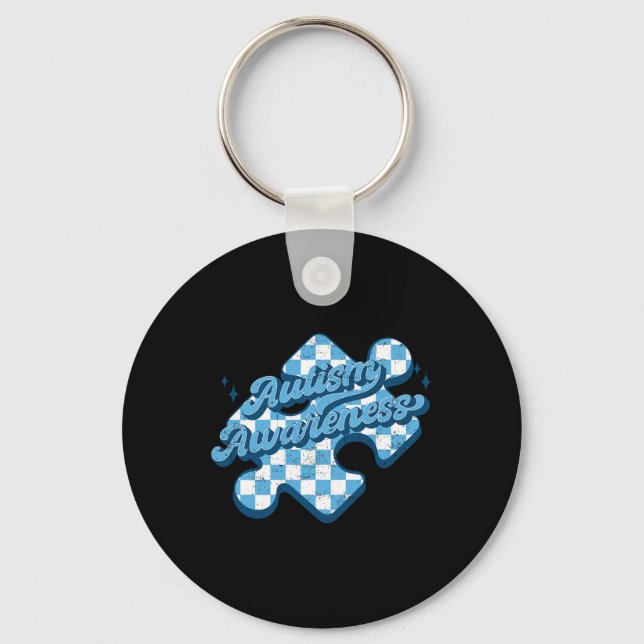 Porte-clés Puzzle de sensibilisation à l'autisme mignon Maman (Recto)
