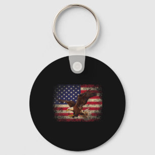 Porte-clés Pygargue à tête blanche 4 juillet Cadeau de Noël D