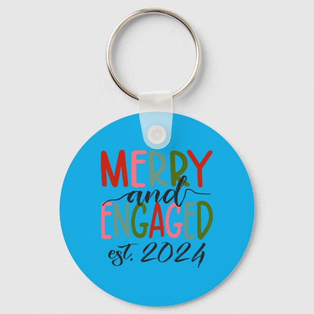 Porte-clés Pyjama de Noël pour hommes Merry And Engaged Est 2 (Recto)