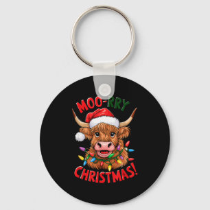 Porte-clés Pyjama de Noël Vache des Highlands Moo Rry Amoureu