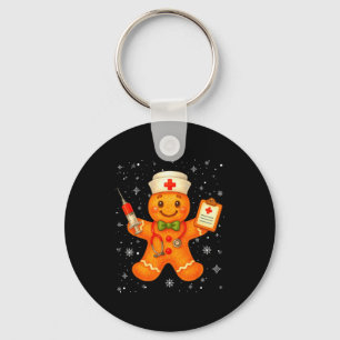 Porte-clés Pyjama Noël Infirmière Mignonne Pain d'Épice Noël