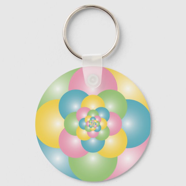 Porte-clés Pyramide de ballons colorés (Recto)