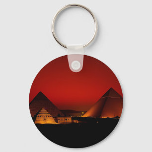 Porte-clés Pyramides au coucher de soleil rouge