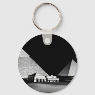 Porte-clés Pyramides noires et blanches